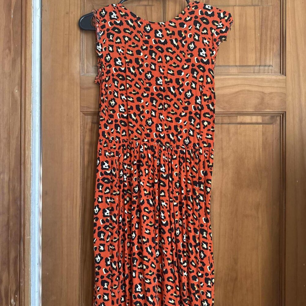 Asos Leopard Print Orange Dress - Size 4
